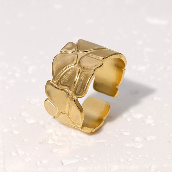 Wholesale Women's Simple Geometric Stainless Steel Electroplated Open Ring Bracelet