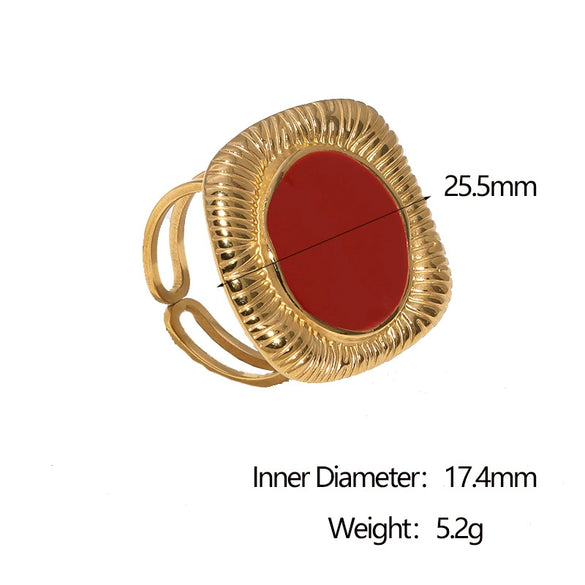 Wholesale Women's Simple Geometric Stainless Steel Electroplated Open Ring Jewelry