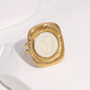 Wholesale Women's Simple Geometric Stainless Steel Electroplated Open Ring Jewelry