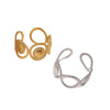 Wholesale Women's Simple Geometric Stainless Steel Electroplated Open Rings Hand Jewelry