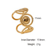 Wholesale Women's Simple Geometric Stainless Steel Electroplated Open Rings Hand Jewelry