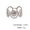 Wholesale Women's Simple Geometric Stainless Steel Electroplated Open Rings Hand Jewelry