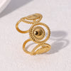 Wholesale Women's Simple Geometric Stainless Steel Electroplated Open Rings Hand Jewelry