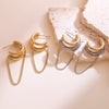 Wholesale Women's Simple Geometric Stainless Steel Electroplated Tassel Earrings