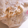 Wholesale Women's Simple Geometric Stainless Steel Electroplated Tassel Earrings