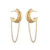 Wholesale Women's Simple Geometric Stainless Steel Electroplated Tassel Earrings