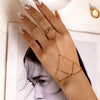 Wholesale Women's Simple Geometric Stainless Steel Electroplated Zirconinlaid Multilayer Finger Chain Bracelet