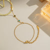 Wholesale Women's Simple Geometric Stainless Steel Finger Chain Hand Jewelry With Electroplating