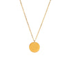 Wholesale Women's Simple Geometric Stainless Steel Gold Electroplated Coin Wafer Clavicle Necklace