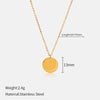Wholesale Women's Simple Geometric Stainless Steel Gold Electroplated Coin Wafer Clavicle Necklace