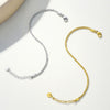 Wholesale Women's Simple Geometric Stainless Steel 14K Gold Electroplated Chain Bracelet