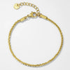 Wholesale Women's Simple Geometric Stainless Steel 14K Gold Electroplated Chain Bracelet
