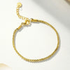 Wholesale Women's Simple Geometric Stainless Steel 14K Gold Electroplated Chain Bracelet