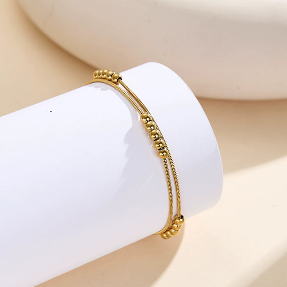 Wholesale Women's Simple Geometric Stainless Steel 18K Gold Plated Foot Rings