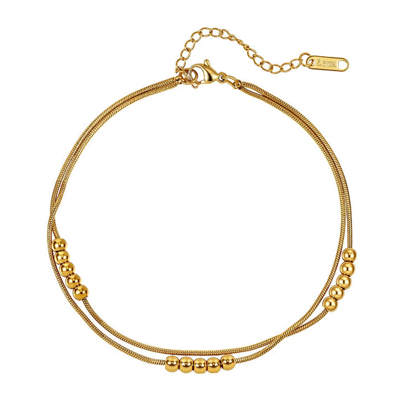 Wholesale Women's Simple Geometric Stainless Steel 18K Gold Plated Foot Rings
