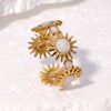 Wholesale Women's Simple Geometric Stainless Steel Open Ring 18K Gold Electroplated