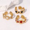 Wholesale Women's Simple Geometric Stainless Steel Open Ring 18K Gold Electroplated
