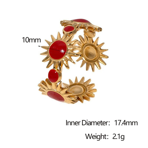 Wholesale Women's Simple Geometric Stainless Steel Open Ring 18K Gold Electroplated