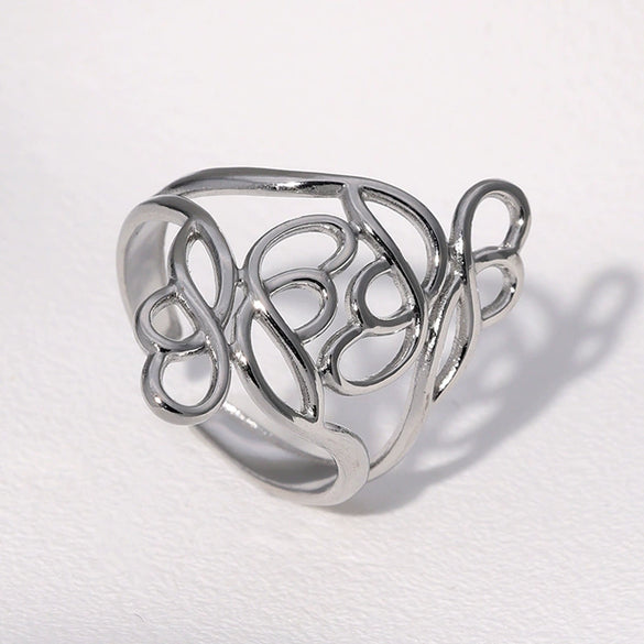 Wholesale Women's Simple Geometric Stainless Steel Open Ring With Electroplating Hand Jewelry