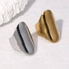 Wholesale Women's Simple Geometric Stainless Steel Open Ring With Electroplating