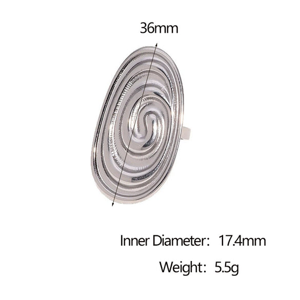 Wholesale Women's Simple Geometric Stainless Steel Open Ring With Electroplating