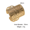 Wholesale Women's Simple Geometric Stainless Steel Open Ring With Electroplating