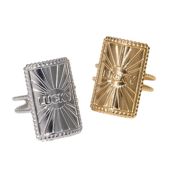 Wholesale Women's Simple Geometric Stainless Steel Open Ring With Electroplating