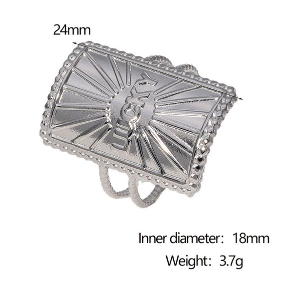 Wholesale Women's Simple Geometric Stainless Steel Open Ring With Electroplating