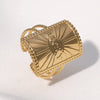 Wholesale Women's Simple Geometric Stainless Steel Open Ring With Electroplating