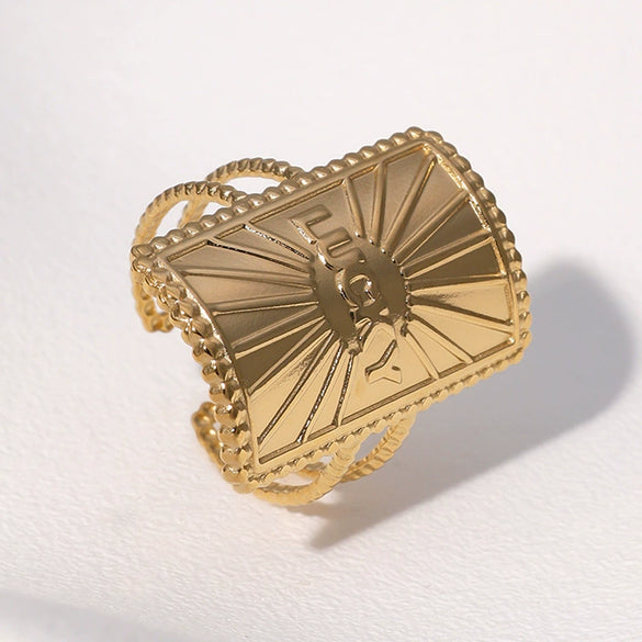 Wholesale Women's Simple Geometric Stainless Steel Open Ring With Electroplating