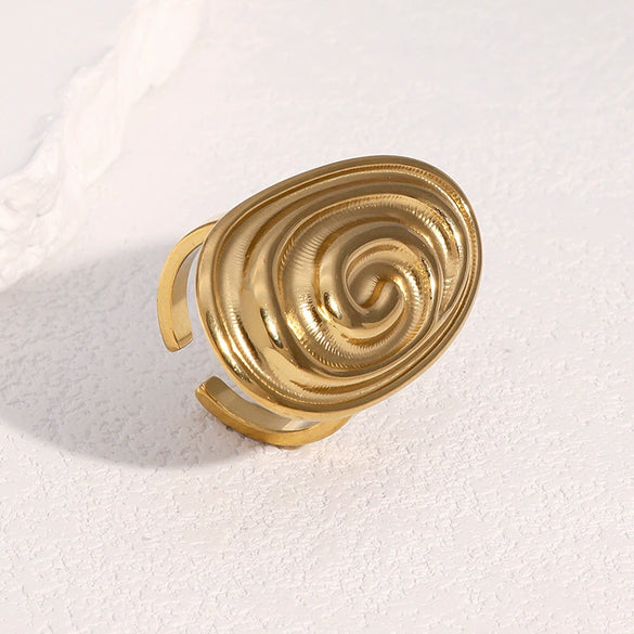 Wholesale Women's Simple Geometric Stainless Steel Open Ring With Electroplating