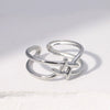 Wholesale Women's Simple Geometric Stainless Steel Opening Ring With Electroplating Treatment