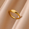 Wholesale Women's Simple Geometric Stainless Steel Ring 18K Gold Plated