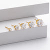 Wholesale Women's Simple Geometric 925 Sterling Silver Earrings With Sixclaw Inlaid Zircon And Electroplating