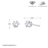 Wholesale Women's Simple Geometric 925 Sterling Silver Earrings With Sixclaw Inlaid Zircon And Electroplating