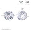 Wholesale Women's Simple Geometric 925 Sterling Silver Earrings With Sixclaw Inlaid Zircon And Electroplating