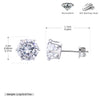 Wholesale Women's Simple Geometric 925 Sterling Silver Earrings With Sixclaw Inlaid Zircon And Electroplating