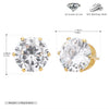 Wholesale Women's Simple Geometric 925 Sterling Silver Earrings With Sixclaw Inlaid Zircon And Electroplating