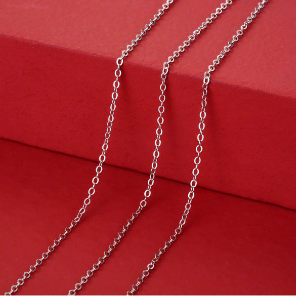 Wholesale Women's Simple Geometric 925 Sterling Silver O Word Chain Necklace With Electroplating