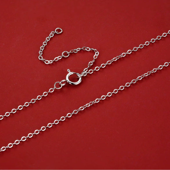 Wholesale Women's Simple Geometric 925 Sterling Silver O Word Chain Necklace With Electroplating