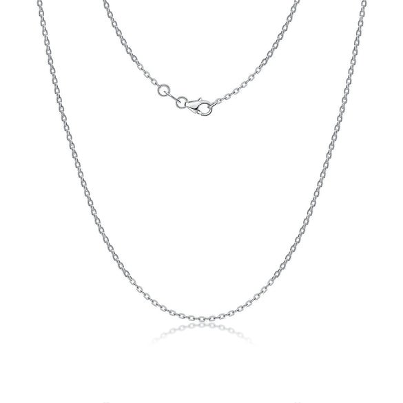 Wholesale Women's Simple Geometric 925 Sterling Silver O Word Chain Necklace With Electroplating