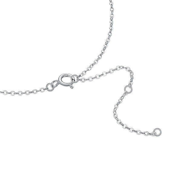 Wholesale Women's Simple Geometric 925 Sterling Silver O Word Chain Necklace With Electroplating