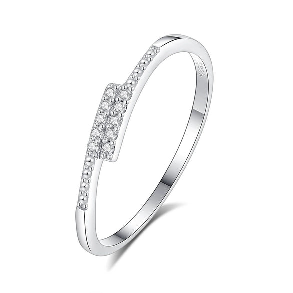 Wholesale Women's Simple Geometric 925 Sterling Silver Stacked Ring
