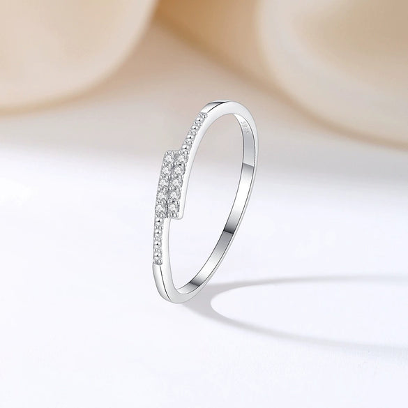 Wholesale Women's Simple Geometric 925 Sterling Silver Stacked Ring