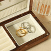 Wholesale Women's Simple Geometric Stripe Stainless Steel 18K Gold Plated Earrings