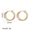 Wholesale Women's Simple Geometric Stripe Stainless Steel 18K Gold Plated Earrings