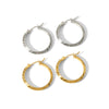 Wholesale Women's Simple Geometric Stripe Stainless Steel 18K Gold Plated Earrings