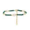 Wholesale Women's Simple Geometric Style Electroplated Silver Malachite Gemstone Bracelet