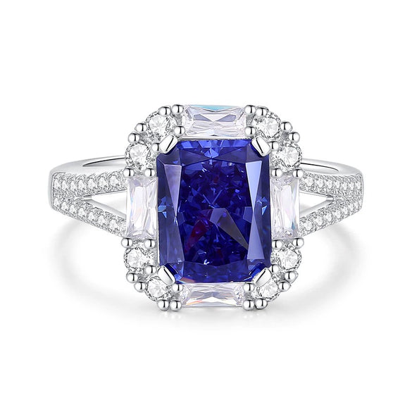 Wholesale Women's Simple Geometric Style S925 Sterling Silver Ring Set With Diamonds