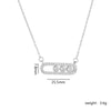 Wholesale Women's Simple Geometric Titanium Steel And Copper Necklace With Mixed Gem Inlay And Electroplating Ochain Style